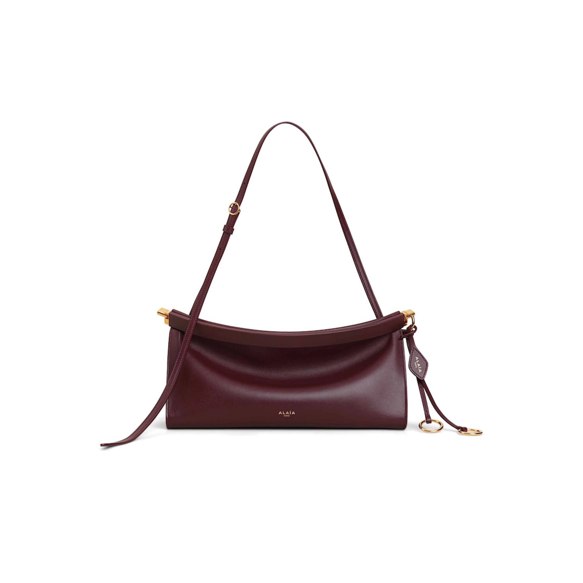 ALAÏA LE CLICK EAST WEST SMALL BAGUETTE BAG GARNET RED (25*12.5*7cm) 